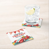 ファーストレースカー2nd誕生日 スクエアペーパーコースター (インサイチュ)