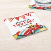 ファーストレースカー2nd誕生日 スクエアペーパーコースター (アングル)