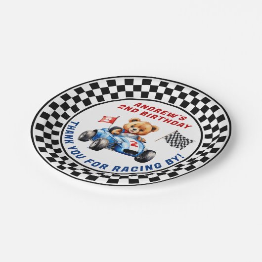ファーストレースカー2nd誕生日 ペーパープレート (アングル)