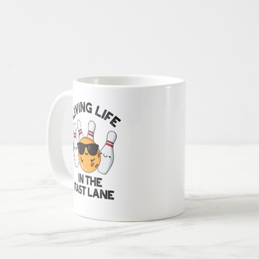 ファーストレーンでの生活おもしろいボーリング コーヒーマグカップ (正面左)