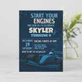 ファーストレーンレースカー誕生日招待状 招待状 (スタンド正面)