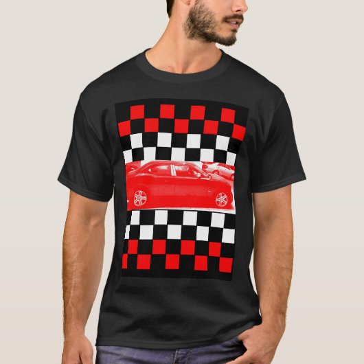 ファーストレーン2の赤い車 Tシャツ (正面)