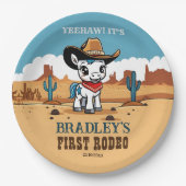 ファーストロデオかわいいカウボーイベビー馬の誕生日パーティー ペーパープレート (正面)