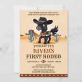 ファーストロデオかわいいカウボーイベビー馬の誕生日パーティー 招待状 (正面)