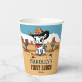 ファーストロデオかわいいカウボーイベビー馬の誕生日パーティー 紙コップ (裏面)