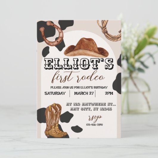 ファーストロデオウェスタンカウボーイ招待状 招待状 (スタンド正面)