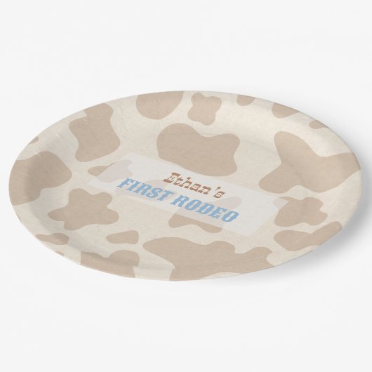 ファーストロデオウエスタンカウボーイカウウプリント紙プレート ペーパープレート (アングル)