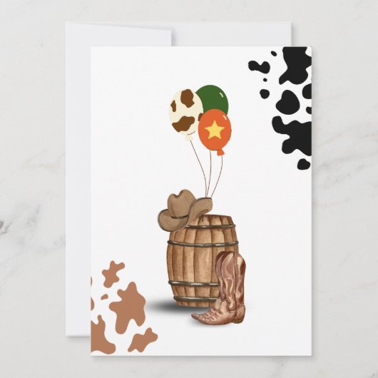 ファーストロデオウエスタンカウボーイセカンド誕生日 招待状 (裏面)