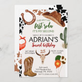 ファーストロデオウエスタンカウボーイセカンド誕生日 招待状 (正面/裏面)