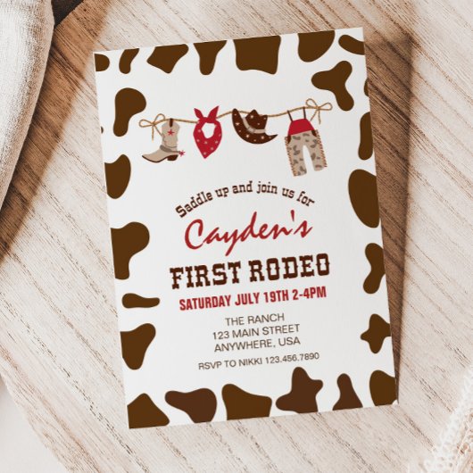 ファーストロデオウエスタンカウボーイファースト誕生日インビタティ 招待状