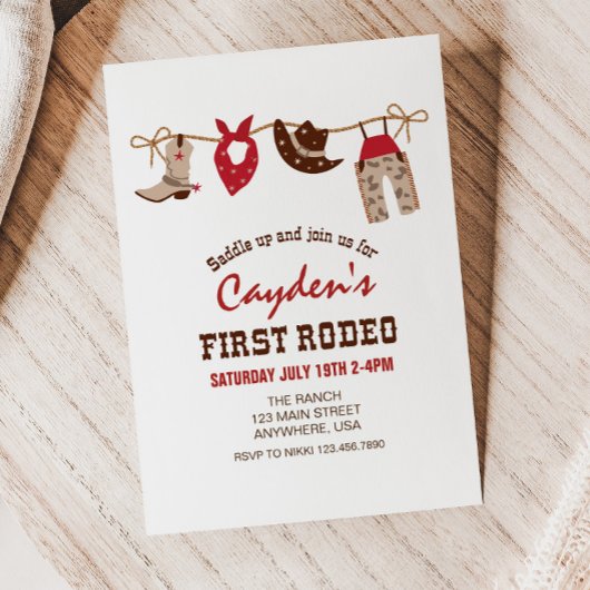 ファーストロデオウエスタンカウボーイファースト誕生日インビタティ 招待状