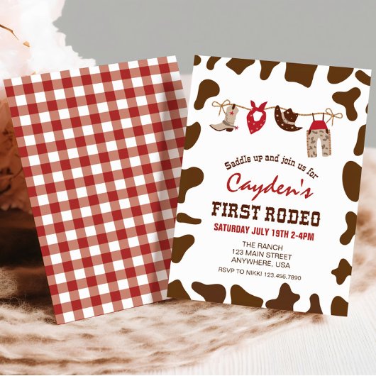 ファーストロデオウエスタンカウボーイファースト誕生日インビタティ 招待状