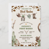 ファーストロデオウエスタンカウボーイファースト誕生日 招待状 (正面)