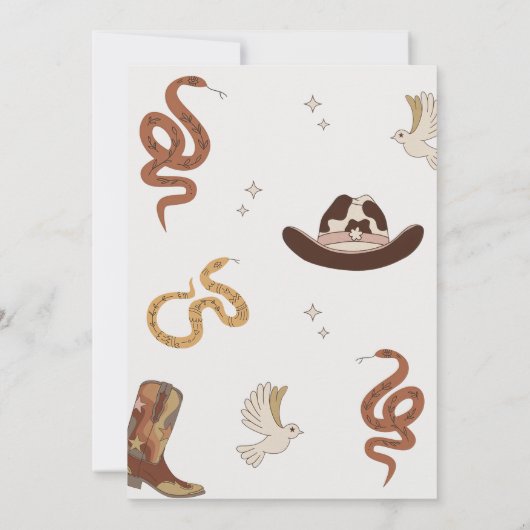 ファーストロデオウエスタンカウボーイファースト誕生日 招待状 (裏面)