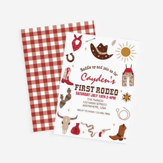 ファーストロデオウエスタンカウボーイファースト誕生日 招待状