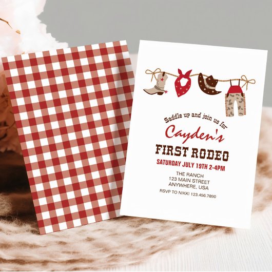 ファーストロデオウエスタンカウボーイファースト誕生日 招待状