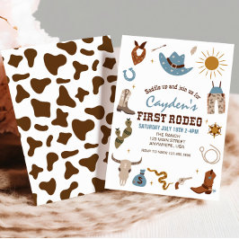 ファーストロデオウエスタンカウボーイファースト誕生日 招待状