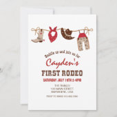 ファーストロデオウエスタンカウボーイファースト誕生日 招待状 (正面)