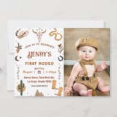 ファーストロデオウエスタンカウボーイファースト誕生日 招待状 (正面)