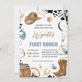 ファーストロデオウエスタンカウボーイ1st誕生日招待状 招待状 (正面)