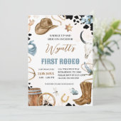 ファーストロデオウエスタンカウボーイ1st誕生日招待状 招待状 (スタンド正面)