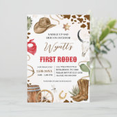ファーストロデオウエスタンカウボーイ1st誕生日招待状 招待状 (スタンド正面)