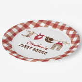 ファーストロデオウエスタンカウボーイ1st誕生日紙プラット ペーパープレート (アングル)