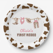 ファーストロデオウエスタンカウボーイ1st誕生日紙プラット ペーパープレート (正面)
