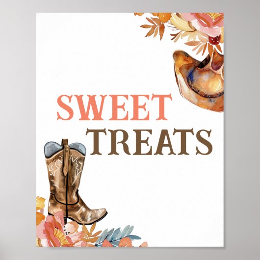 ファーストロデオウエスタンガールスウィートトリートサイン ポスター (正面)