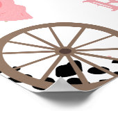 ファーストロデオウエスタンガールファースト誕生日ウェルカム ポスター (角)