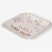 ファーストロデオウエスタンピンク女性のカーボーイ誕生日 ペーパープレート (傾斜あり)