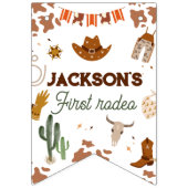 ファーストロデオウエスタンボーイストハッピーバースデー バンティングフラッグ (第1の旗)