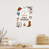 ファーストロデオウエスタンボーイファースト誕生日へようこそ ポスター (キッチン)