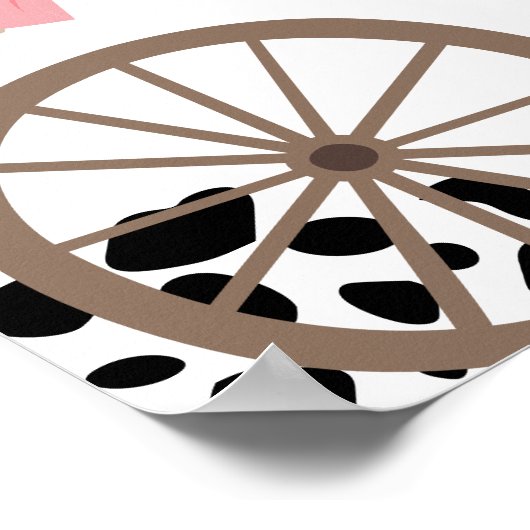 ファーストロデオウエスタンワイルドウエストガールファースト誕生日 ポスター (角)