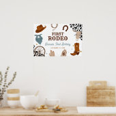 ファーストロデオウエスタンワイルドウエストボーイファースト誕生日 ポスター (キッチン)