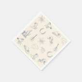 ファーストロデオカウボーイウェスタン誕生日ブルーニュートラル スタンダードカクテルナプキン (角)