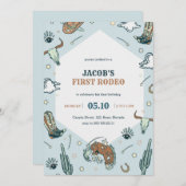 ファーストロデオカウボーイウェスタン誕生日招待状 招待状 (正面/裏面)