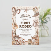 ファーストロデオカウボーイキッズ 1歳の誕生日招待状 招待状 (スタンド正面)