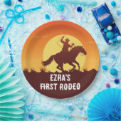 ファーストロデオカウボーイサンセット誕生日 ペーパープレート (パーティー)