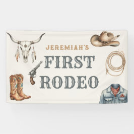 ファーストロデオカウボーイテラコッタ1歳誕生日 横断幕