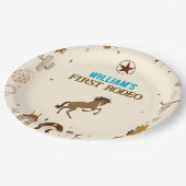 ファーストロデオカウボーイファースト誕生日 ペーパープレート (アングル)