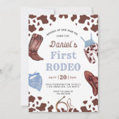 ファーストロデオカウボーイワイルドウェスタンファースト誕生日 招待状 (正面)