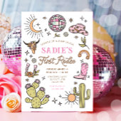 ファーストロデオカウボーイワイルドウエストウェスタンガール誕生日 招待状