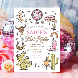 ファーストロデオカウボーイワイルドウエストウェスタンガール誕生日 招待状