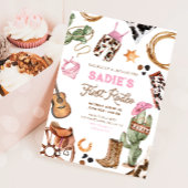 ファーストロデオカウボーイワイルドウエストウェスタンガール誕生日 招待状