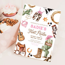 ファーストロデオカウボーイワイルドウエストウェスタンガール誕生日 招待状