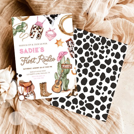 ファーストロデオカウボーイワイルドウエストウェスタンガール誕生日 招待状