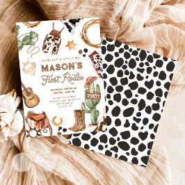 ファーストロデオカウボーイワイルドウエストウェスタンボーイ誕生日 招待状