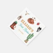 ファーストロデオカウボーイワイルドウエスト誕生日 スタンダードカクテルナプキン (角)