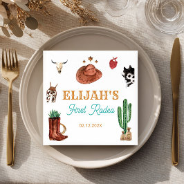 ファーストロデオカウボーイワイルドウエスト誕生日 スタンダードカクテルナプキン